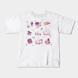 Cute purple fantasy items illustration for fantasy lovers Kids T-Shirt